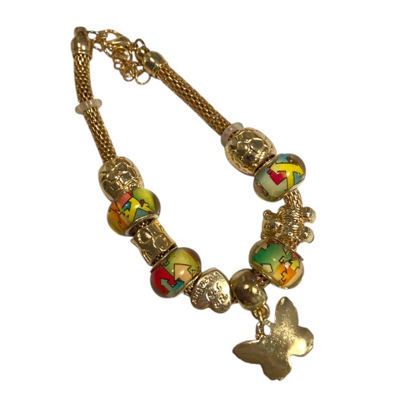 🍭5 for $20🍭 Gold tone Butterfly Charm adjustable Bracelet CC - Picture 6 of 7